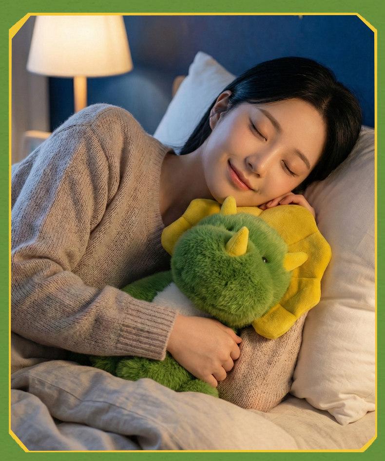 Triceratops Plush Toy - Cute Dinosaur Pillow for Kids' Sleep & Hugging, Perfect Birthday Gift