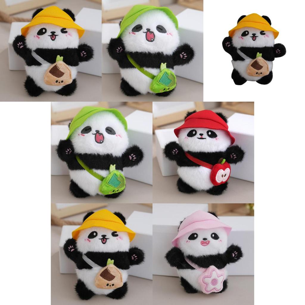 Delightful Mini Plush Panda Keychain Doll Cuddly Stuffed Animal Pendant