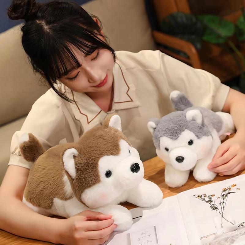 30/40/50cm Cuscino Cane Cucciolo Husky Carino Peluche Simpatico Animale Bambola di Peluche Decorazione Casa Regalo di Compleanno per Bambino