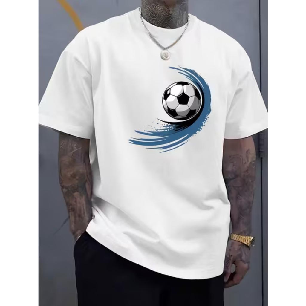 New Summer Men's Fashion T-shirt Personality Simple Pattern Printed Men's T-shirt Top