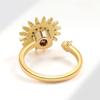 Sunflower Crystal Anti Stress Anxiety Ring Fidget Spinner Rings Adjustable for Women Metal Sakura Rotating Rings Anillos Mujer