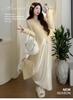Spring 2026 Elegant Maternity Sling Dress & Cardigan Set