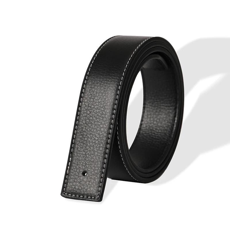Herren Hochwertige Dornlose Gürtel Glatte Schnalle Männliche Gürtel ohne Schnalle Luxusmarke Gürtel Ohne Schnalle PU-Leder Gürtelbund Ohne Schnalle 3,8 cm