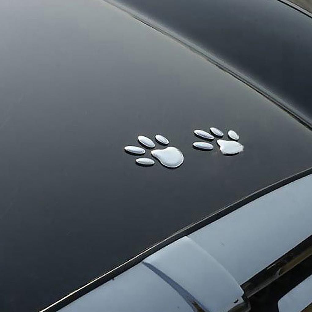 Car Sticker 3D Plastic Adorable Paw Decal Waterproof Foot Print Stickers Portable Bumper Body Decoration Accessories