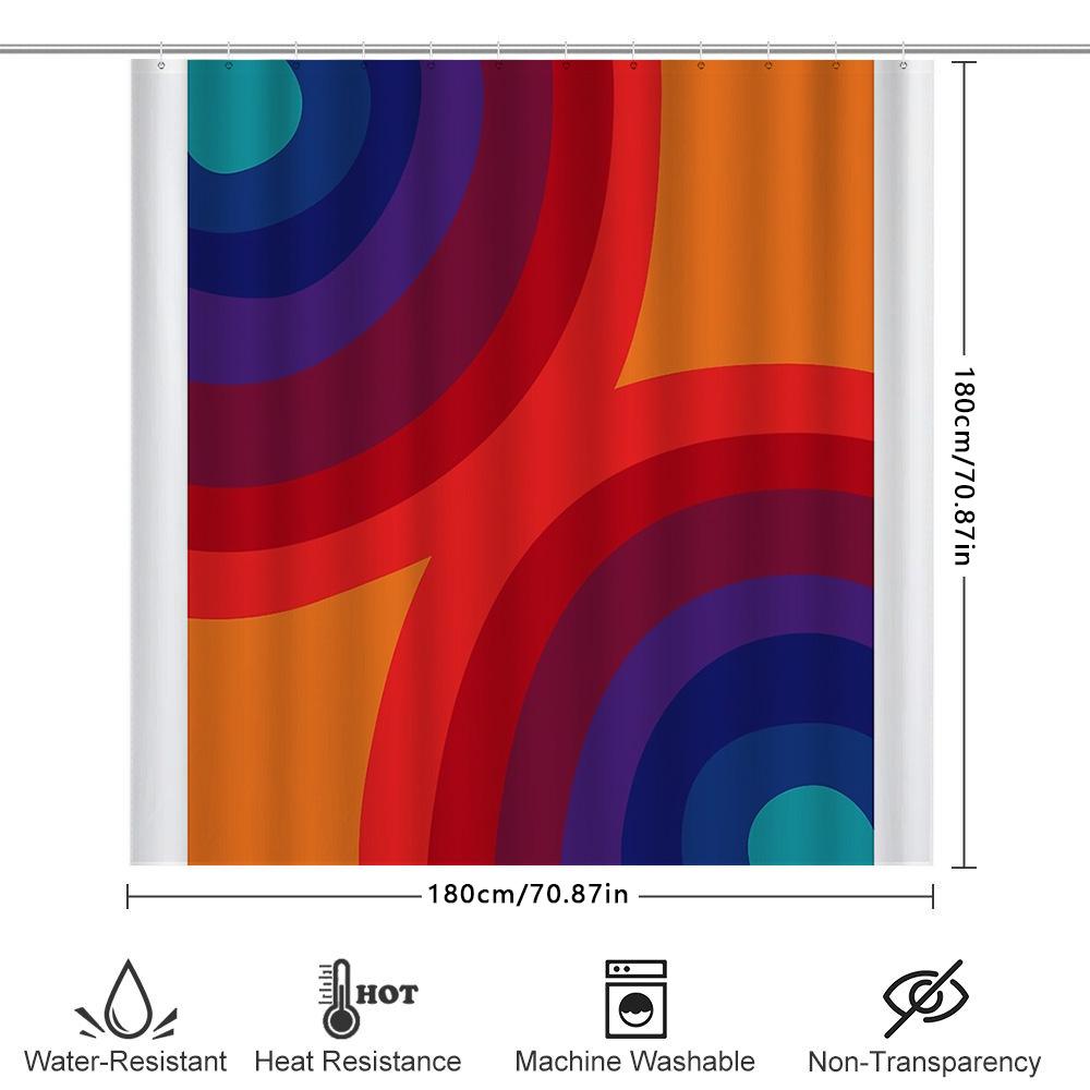 Bathroom Shower Curtain Modern Abstract Wave Pattern Waterproof Fabric Decor Liner