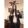 Cool American Sweet Pattern Women's Embroidered Hooded Sweatshirt - Autumn Loose Fit Cardigan