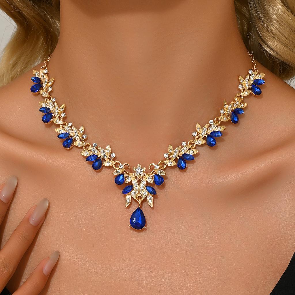 1PC Women's Fashion Geometric Water Drop Pendant Necklace Zircon Suitable for Date, Party, Festival Gift-2168