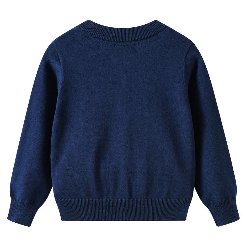 Spring and Autumn Hand-embroidered Flower Children's Sweater Cardigan Jacket Pure Cotton Children's Knitted Cardigan