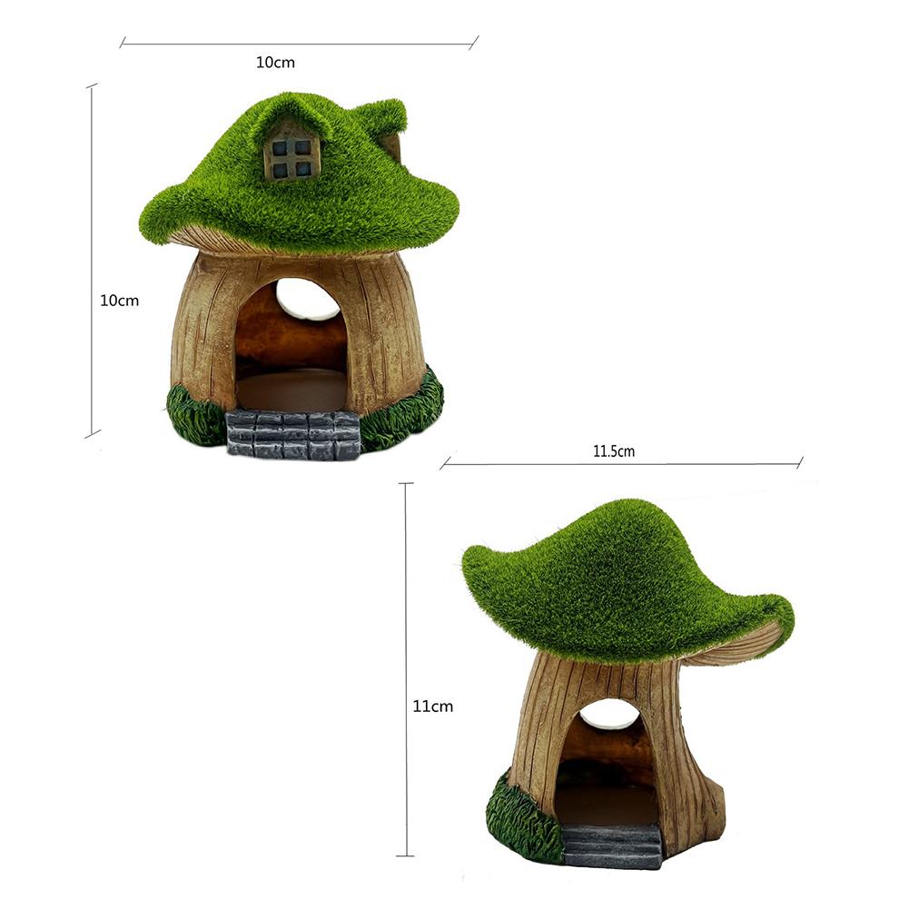 Aquarium Decoration Mushroom House Resin Fish Cave Shrimp Hideout Shelter Fish Tank Landscaping Decoration for Home Fish Tanks