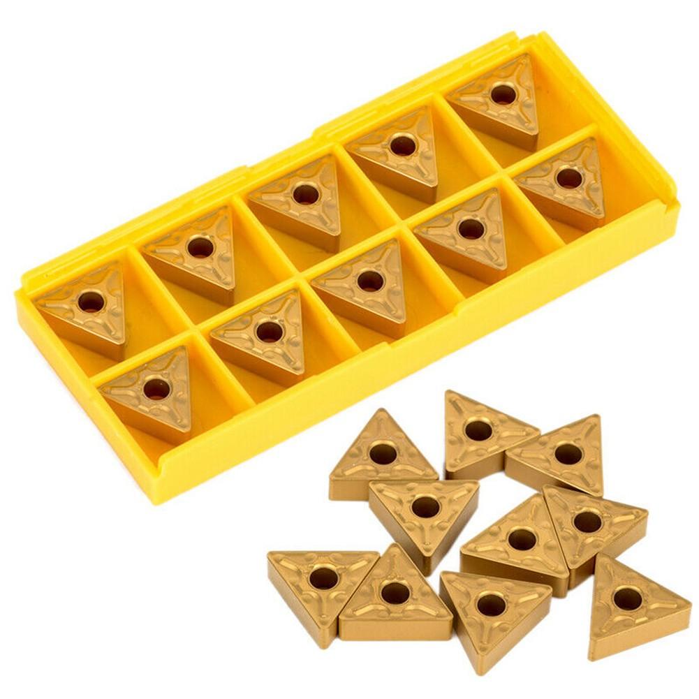 10pcs Golden TNMG160408 MA Carbide Inserts Lathe Turning Tool Cutting CNC Blade