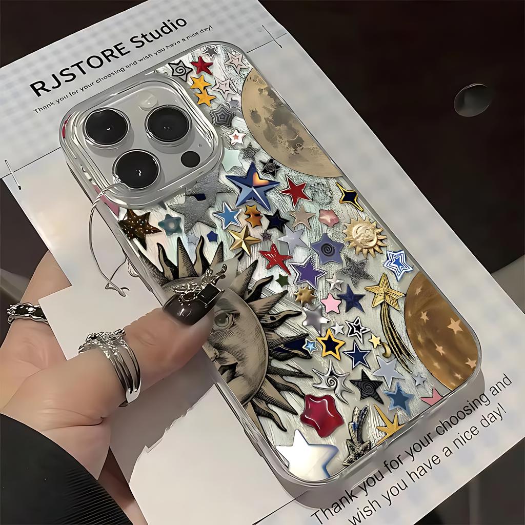 Chromatic Colour Stars Phone Case for Xiaomi Redmi Note 14 13 12 12s 11 11s 10 9 9s 8 Pro Plus 4G 5G Feather Texture Back Cover