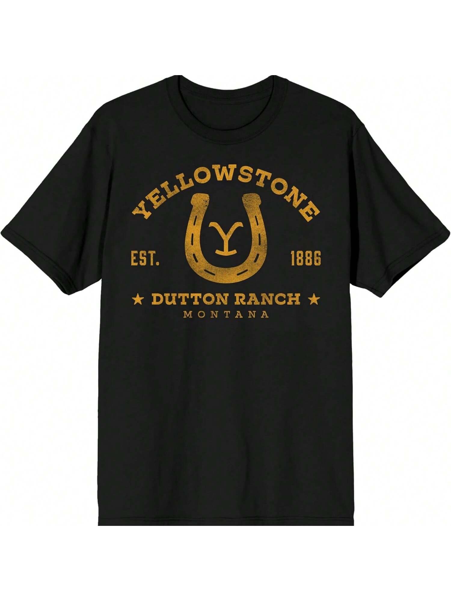 

Bioworld Желтые камни Логотип Подкова Взрослая футболка с коротким рукавом и круглым вырезом XXXXXL чёрный