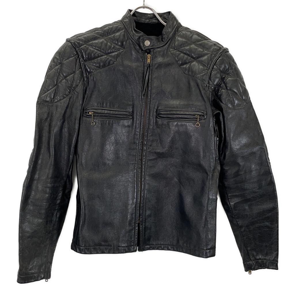 VINTAGE Vintage Leather Black TALON Zip Padded Jacket Jacket 36 blackUsed