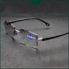 Intelligent Zoom Anti-Blue Light Reading Glasses Frameless Cutting Edge Presbyopic Glasses Men And Women Presbyopic Glasses