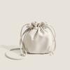 Fashion Simple Women Drawstring Bucket Bags Female Small Shoulder Bags Lady Soft Pu Leather Crossbody Bags Casual Cute Handbags