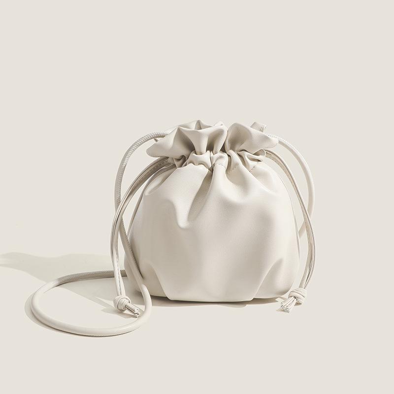 Fashion Simple Women Drawstring Bucket Bags Female Small Shoulder Bags Lady Soft Pu Leather Crossbody Bags Casual Cute Handbags