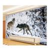 3D Tapete Modern Schlicht Tier Wolf Schneelandschaft Foto Wandbild Wohnzimmer TV Sofa Hintergrund Wandgemälde