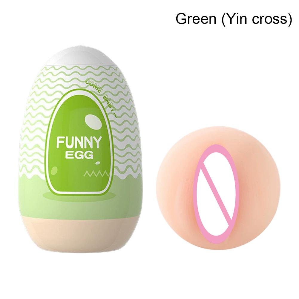 Portable Egg Stimulator Penis Massager Soft Rubber Adult Sex Toys for Men Realistic Vagina Pocket Pussy Mini Cups Masturbator
