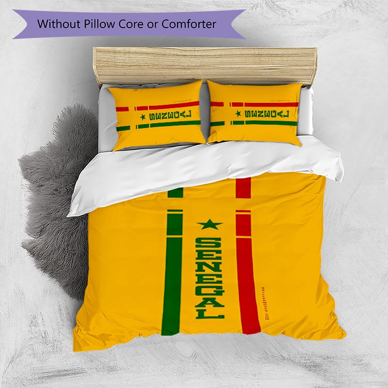 Senegal 3pcs Bedding Set Duvet Cover Closure Includes 1 Duvet Cover & 2 Pillowcases for All Seasons Bedroom Home Dorm Decor