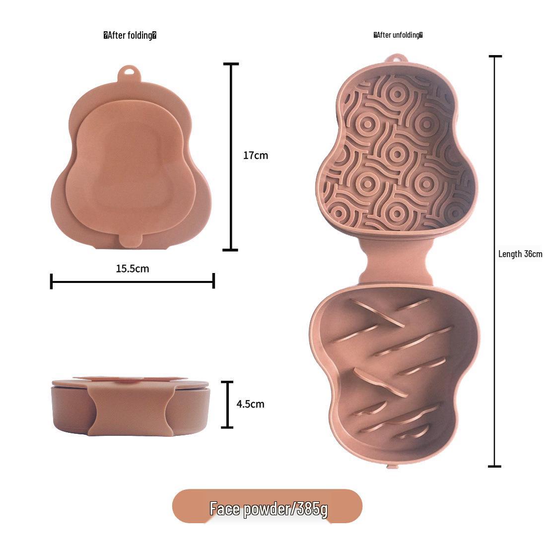 Pet Silicone Folding Double Bowl & Slow Feeder Licking Mat for Outdoor Travel
