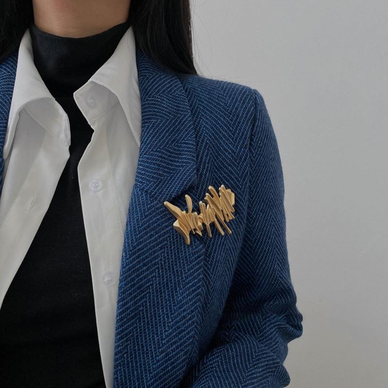 Geometric Metal Brooches Irregular Metal Brooches Geometric Metal Pin Irregular Metal Pins Alloy Material for Woman Girl