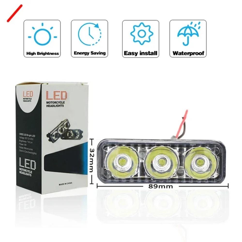 Universelles 3-LED-Tagfahrlicht mit Stroboskopfunktion, 9 W wasserdichtes DRL für Autos, LKWs, Motorräder und Boote