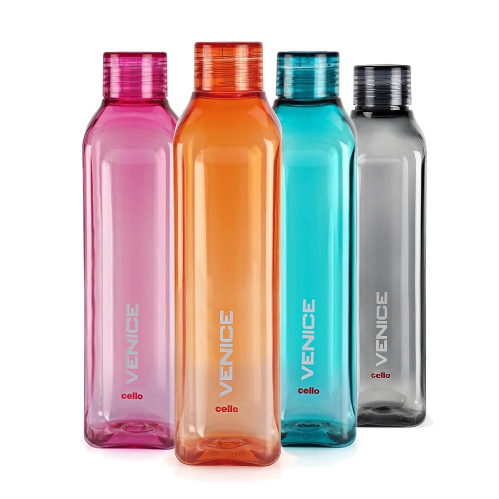 CELLO Unbreakable 1000ml Water Bottles Set Of 4 | Bpa-Free Leakproof Storage For Gym, Office & Travel | Sleek Space-Saving Design