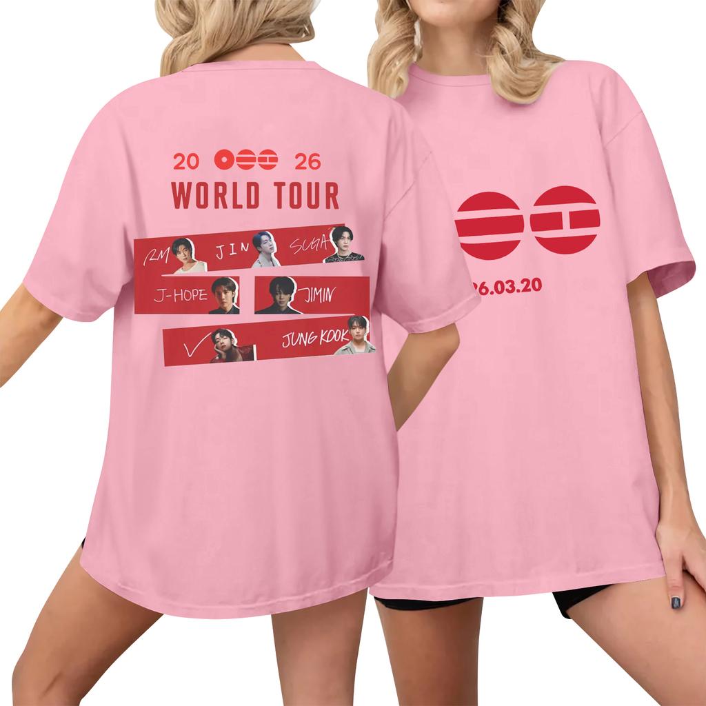 Women's Casual Printed T-Shirt Round Neck Pullover Short Sleeve Top