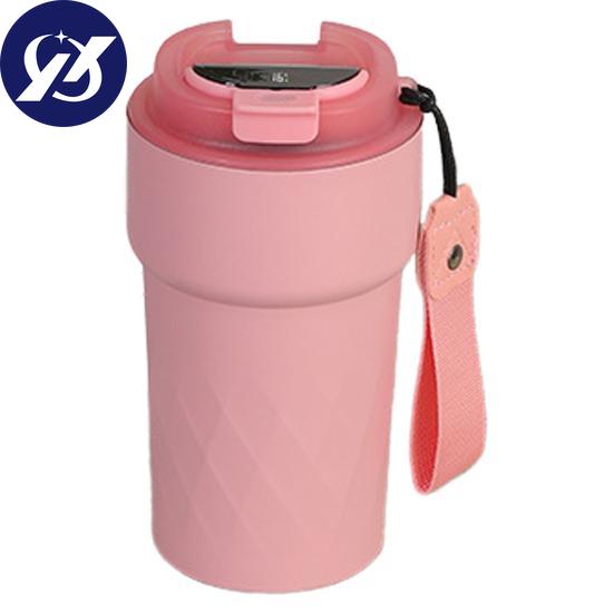 510ML Insulated Mug Temperature Display Stainless Steel Portable with Lanyard Leak-proof Lid Travel Coffee Cup