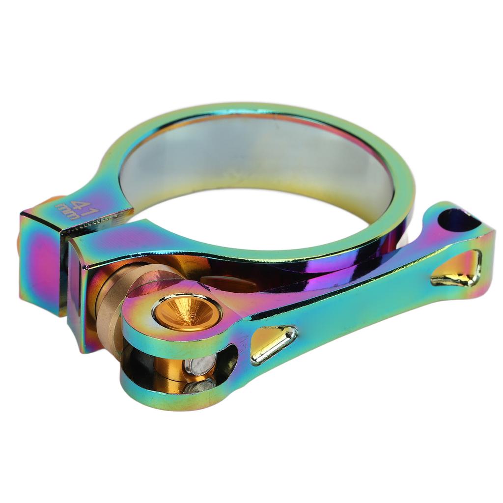 Bicycle Seatpost Clamp 41mm Bike Aluminum Alloy Quick Release Seatpost Collar for 33.9mm Seatpost Clamp Colorful