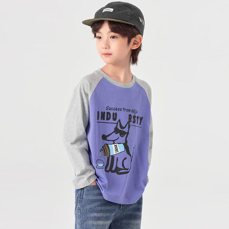 Boys  American Style Puppy Print Cotton Long-Sleeve T-Shirt 150