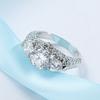 Luxury Female Girls White AAA Zircon Wedding Ring  Sterling Silver CZ Stone Ring Promise Love Engagement Rings For Women