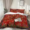 Red Festive Big Tree Luxury Duvet Cover Bedding Set for All SeasonsBedroom Dormitory Home Decor Soft Wrinkle-Resistant