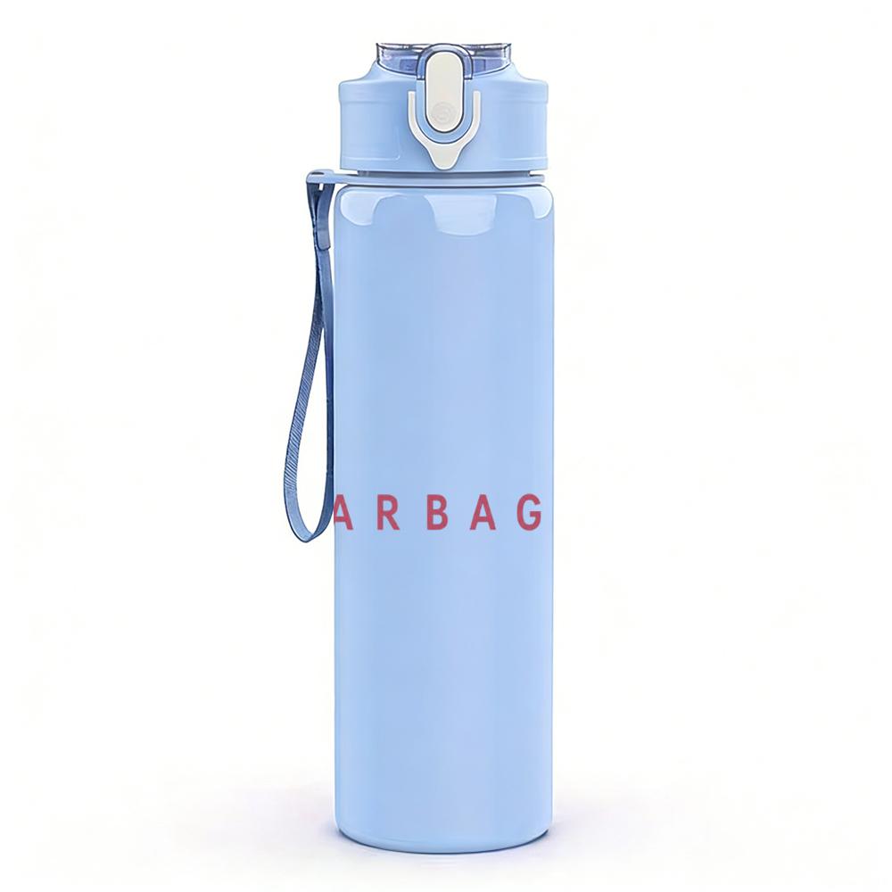 1PC Garbage faint pink minimal text print 750ml colorful plastic sports water bottle leakproof pop up lid with straw for outdoor work home use
