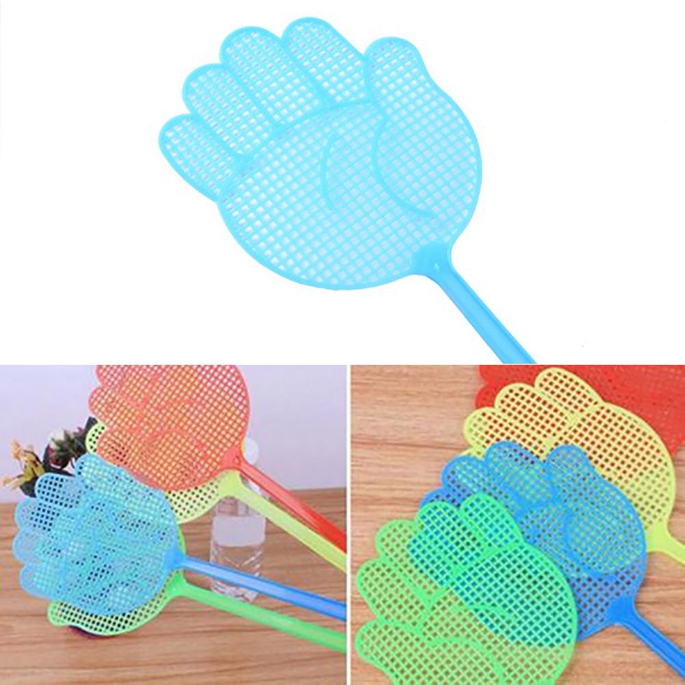 6PCS Multi Colors Plastic Long Handle Fly Swatter Anti Pest Tool