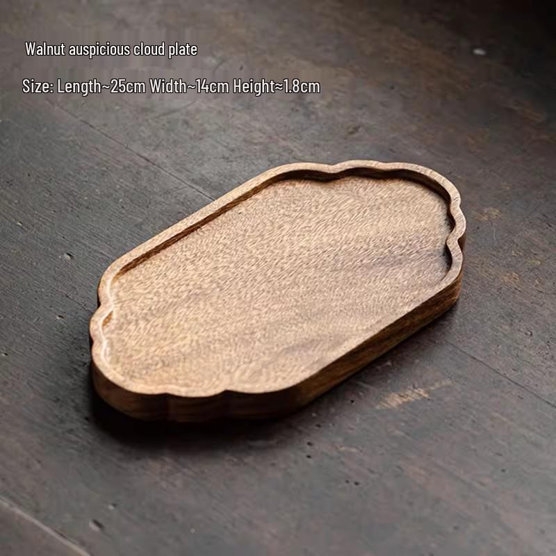 Tavă versatilă din lemn de nuc japonez – Ideală pentru servirea ceaiului, fructelor sau pizzei în hoteluri