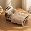 Dollhouse Bed Wooden Miniature Sturdy for Children
