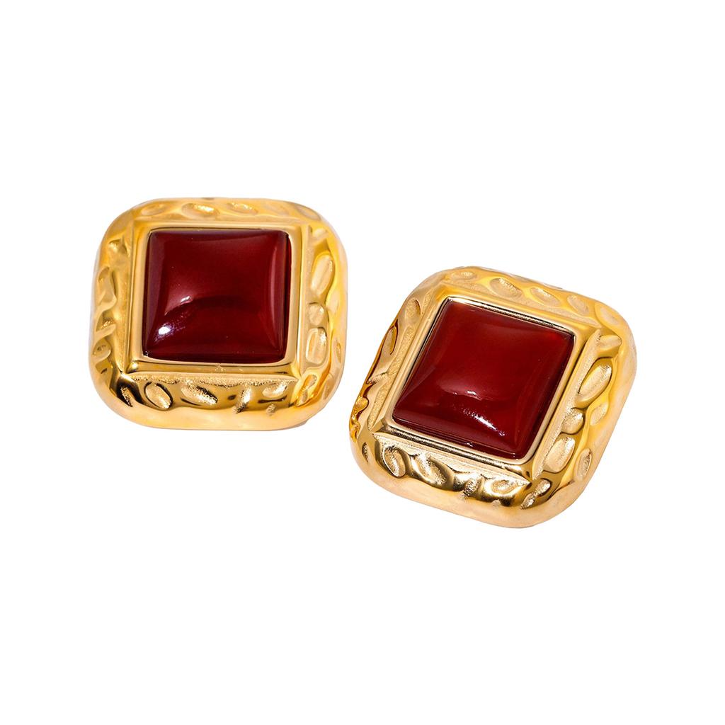 Geometric Elegant Earrings Stainless Steel Texture Ear Jewelry Fashion Square Ear Pin Suitable for Daily and Party Use