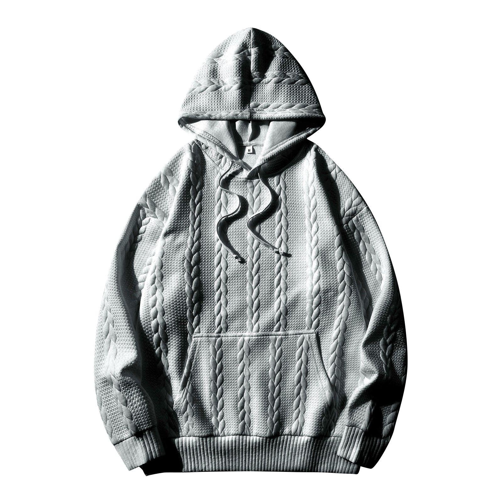 Мужская однотонная повседневная толстовка с капюшоном длинный рукав пуловер толстовка XXL 2598₽