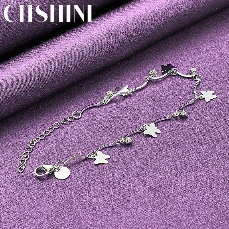 CHSHINE 925 Sterling Silver Charm Butterfly Bracelet For Women Wedding Party Fashion Jewelry