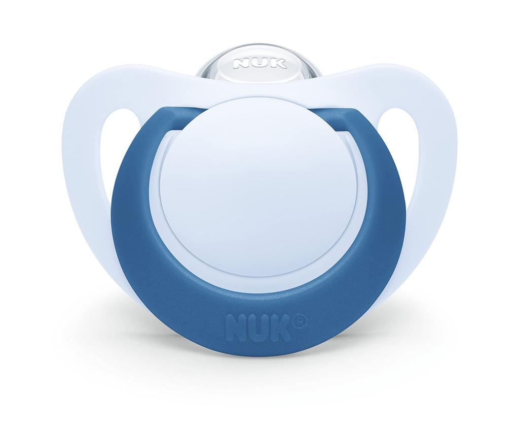 NUK Nook Star für Fördert Schönes Premium Beinhaltet Desinfektionsmittel Babyparty OCNK2175636 Schnuller, Blau, 18-24 Monate, Zahnen, Modell, Silikon,