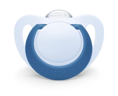 NUK Nook Star for Promotes Beautiful Premium Includes Disinfectant Baby Shower OCNK2175636 Pacifier, Blue, 18-24 Months, Teething, Model, Silicone,