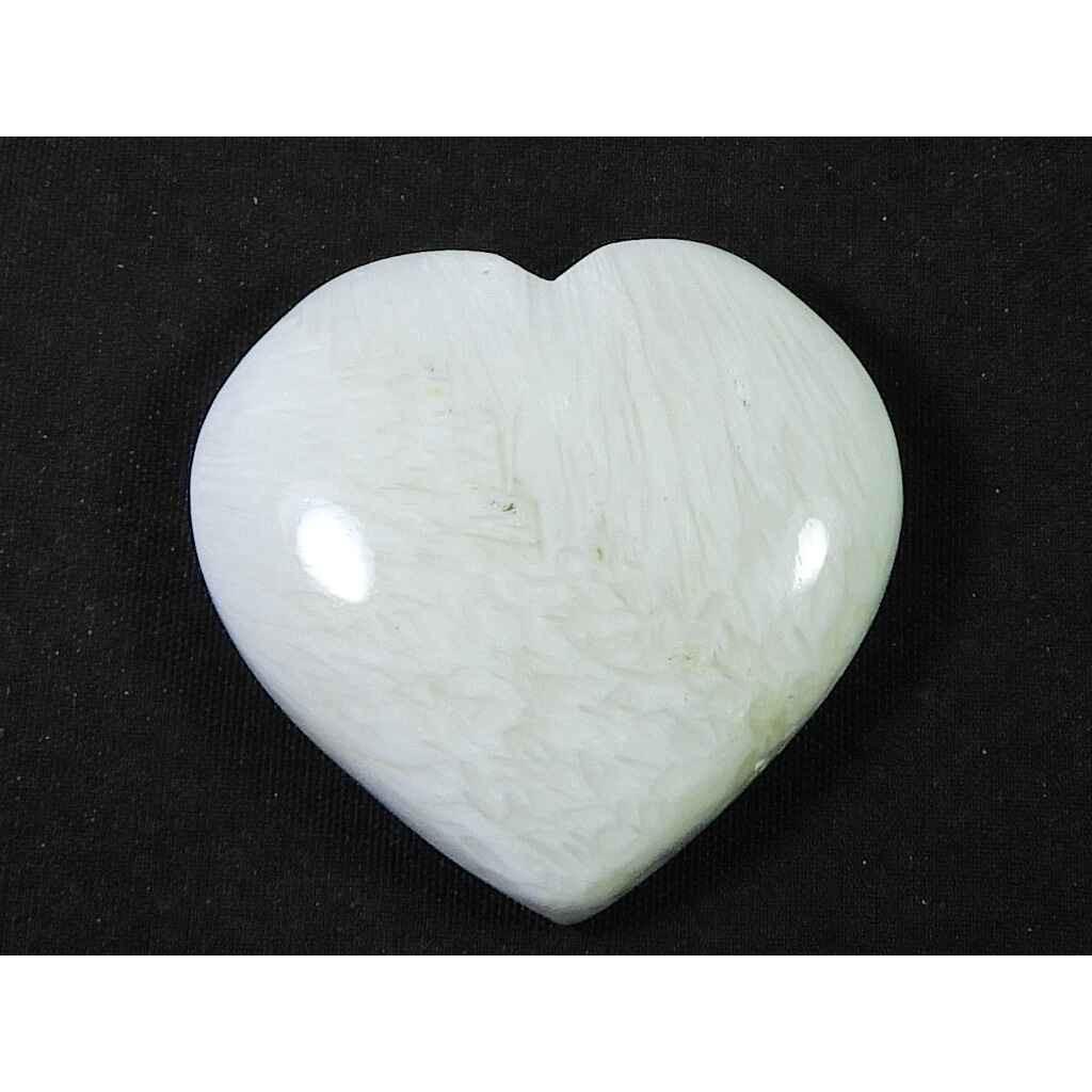 58Cts. 100% Natural Scolecite Designer Heart Crytsal Loose Gemstone 30X32MM SK-1855