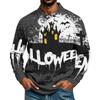Men's Long Sleeve Shirt Halloween Print Loose Fit Casual Top