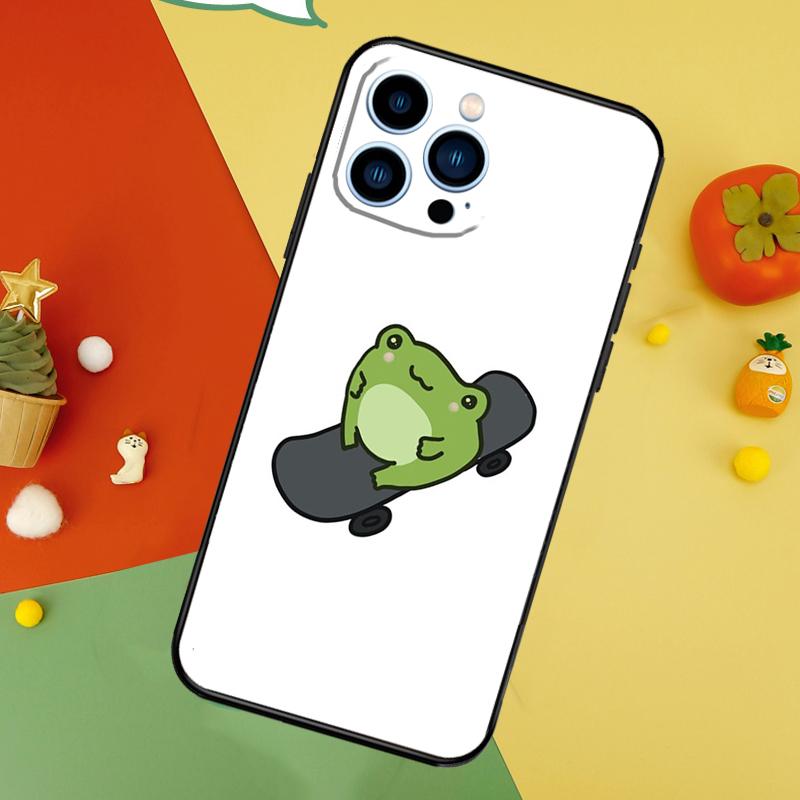 Frog Skateboard Cute Kawaii Phone Case For iPhone 17 Pro Max 16 15 14 13 12 11 Pro Max Plus 12 13 Mini 16e 17 Air Cover
