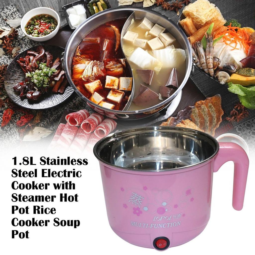 Buy SX 1.8L Stainless Steel Electric Cooker with Steamer Hot Pot Rice