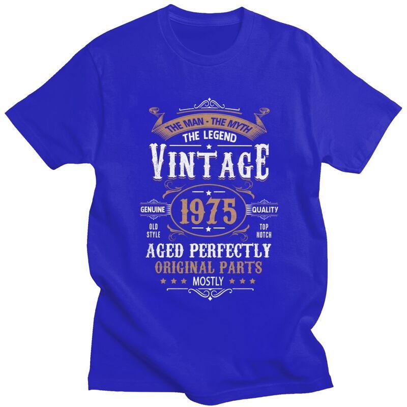 50th Birthday Vintage 1975 Man Myth Legend Tshirts Short Sleeves Leisure T Shirt Custom Years Tshirts Loose Fit 100 Cotton Tee