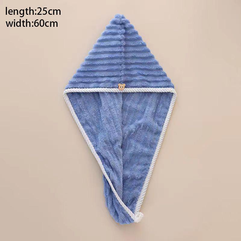 Wave Pattern Dry Hair Cap Towel Thickened Soft Strong Water Absorption Cute Quick-Drying Headband