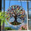 Acrylic Colorful Tree of Life Suncatcher Stained Glass Effect Window Hanging Ornament Nature Themed Gift for Home