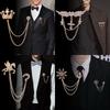 Men's Crown Brooch, Cross Suit Chain Pin Badge Vintage Women's Corsage Accessories